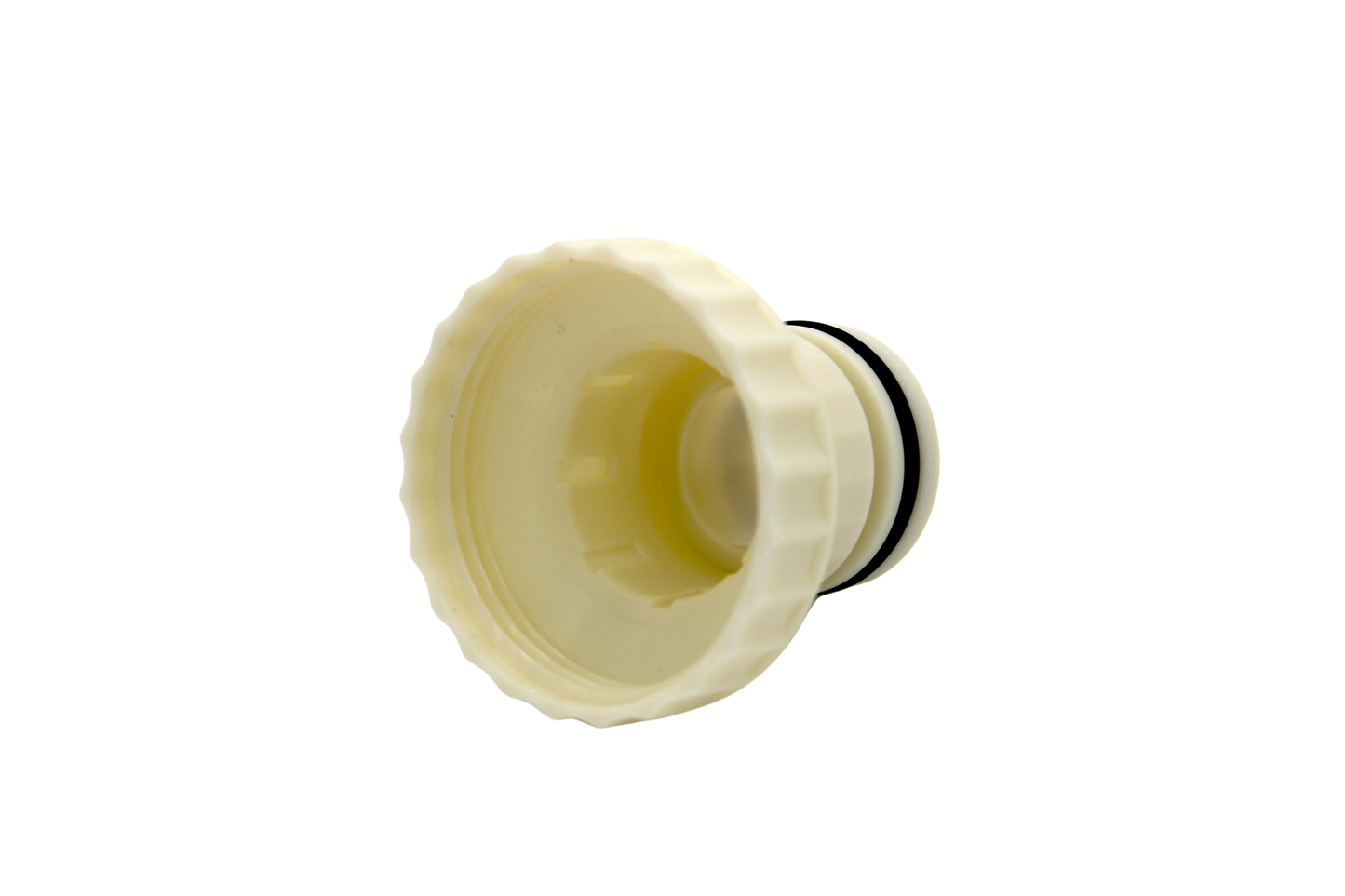Side view of 1 half inch internal thread aim flow fitting.