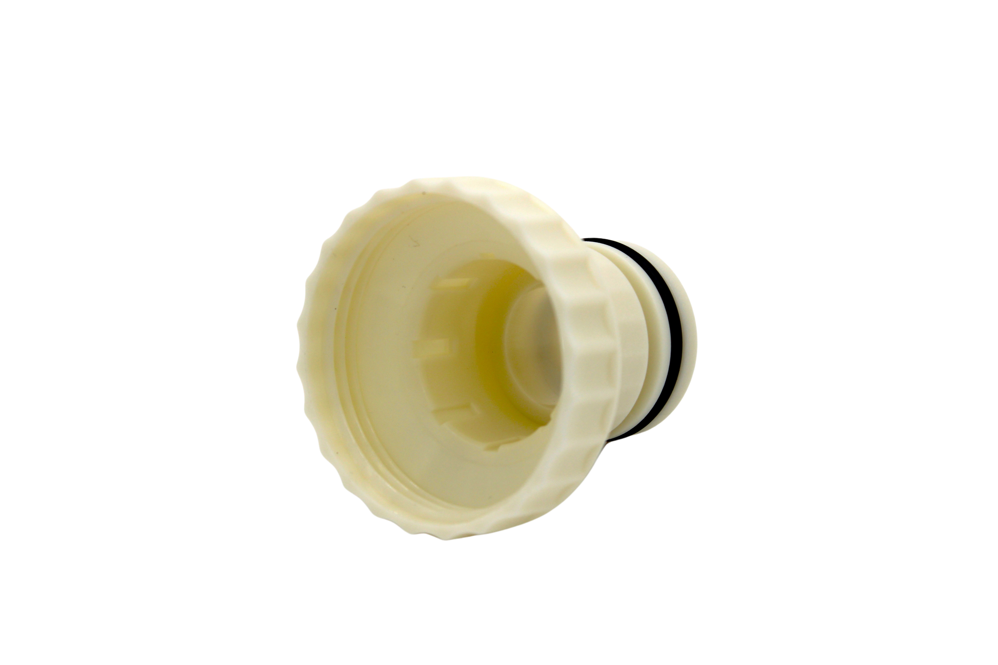 Side view of 1 half inch internal thread aim flow fitting.