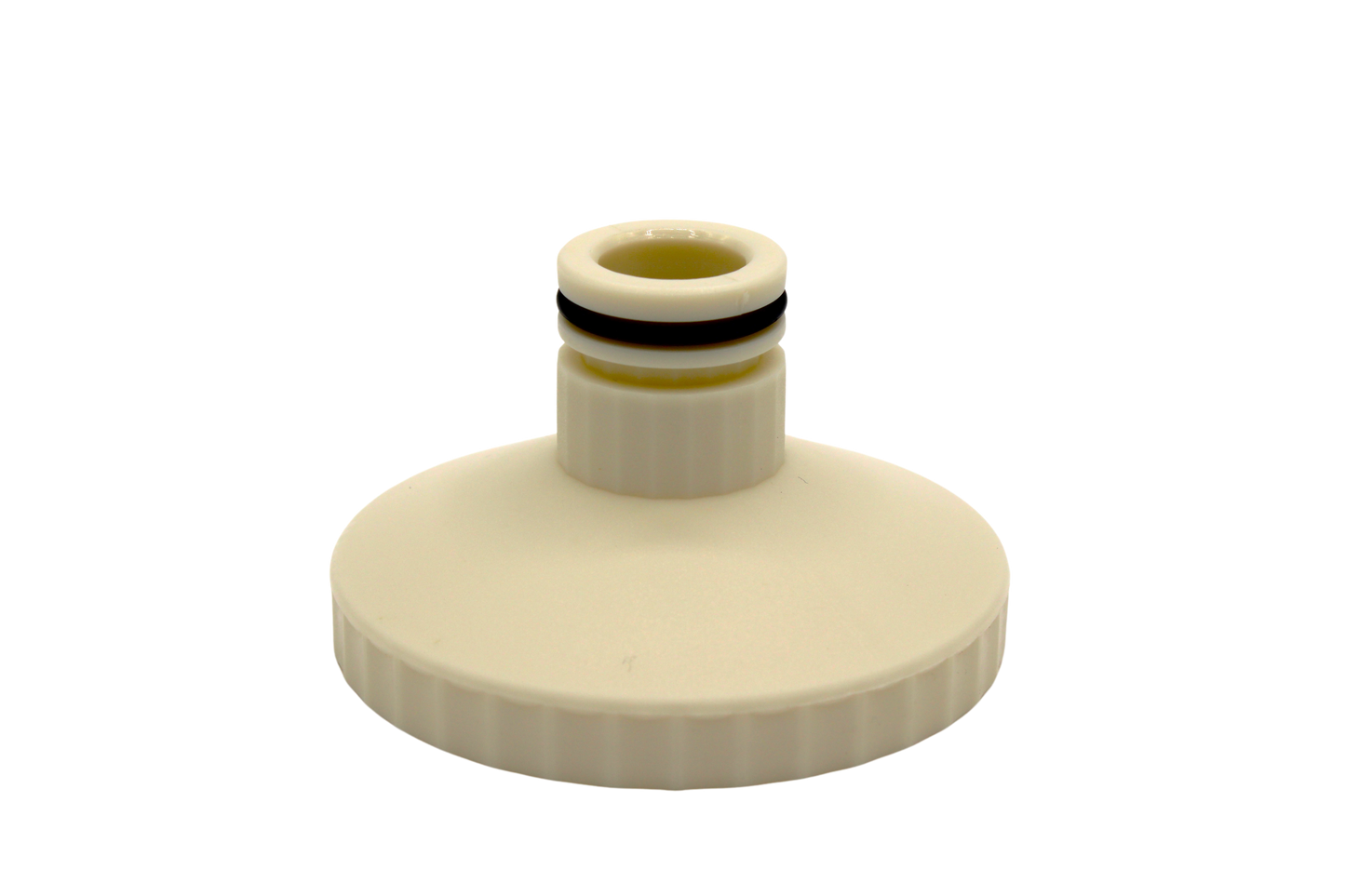 Close up of Pooldevil Pro 3 inch Intex and Coleman internal thread aim flow fitting. Required for Intex and Coleman pools 12-15 feet.