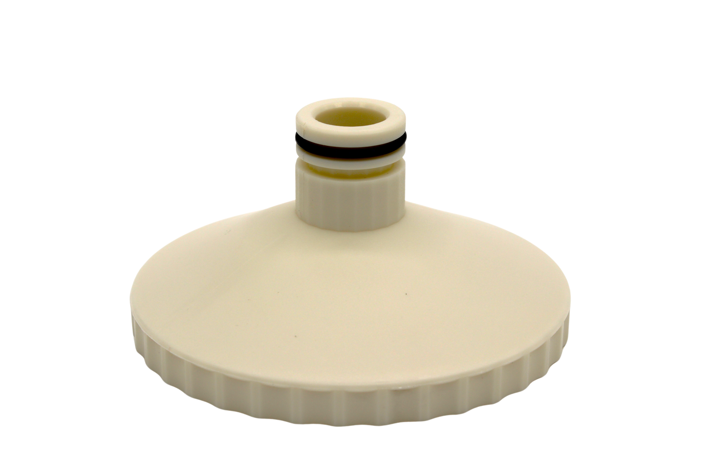 Close up of Pooldevil Pro 4 inch Intex and Coleman internal thread aim flow fitting. Required for Intex and Coleman pools 12-18 feet.